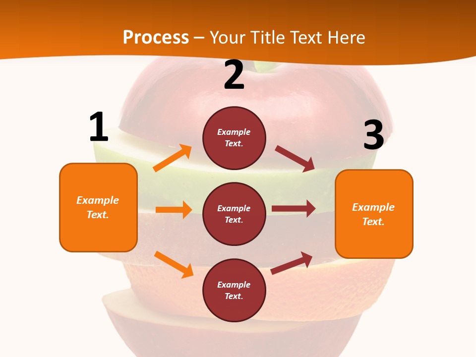 An Apple Sliced In Half With A Green Leaf On Top Of It PowerPoint Template