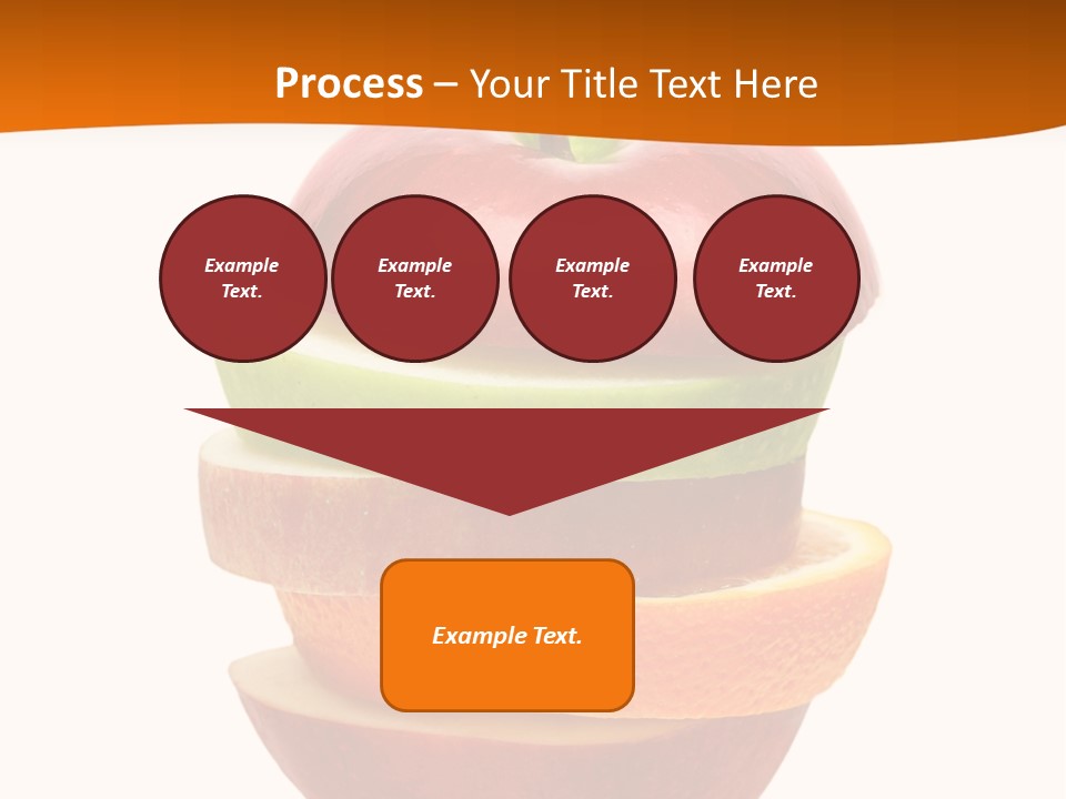 An Apple Sliced In Half With A Green Leaf On Top Of It PowerPoint Template
