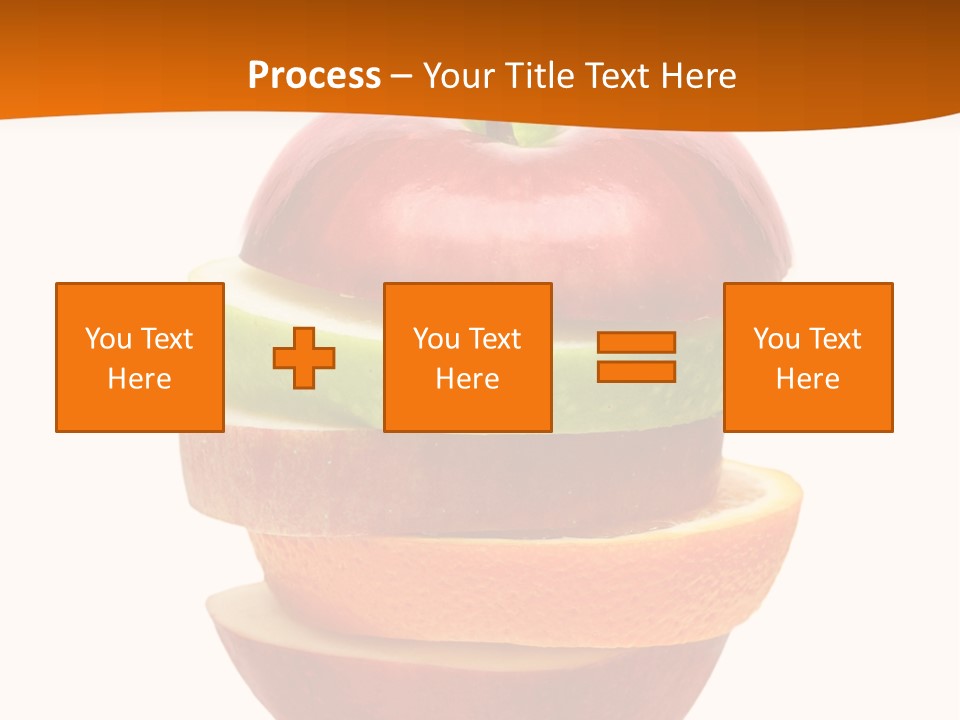 An Apple Sliced In Half With A Green Leaf On Top Of It PowerPoint Template