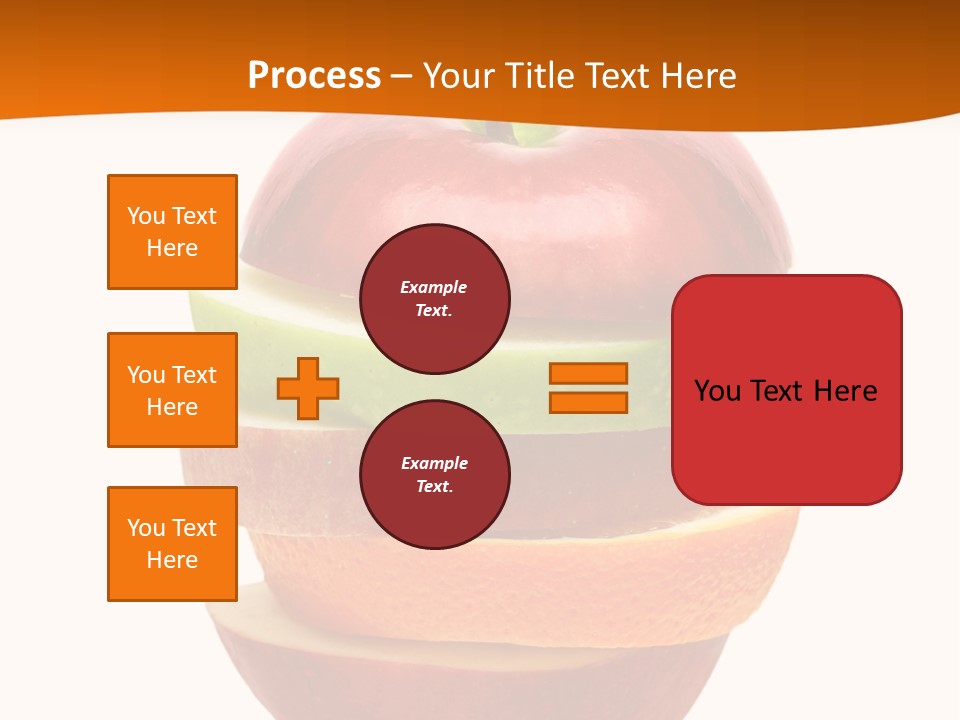 An Apple Sliced In Half With A Green Leaf On Top Of It PowerPoint Template