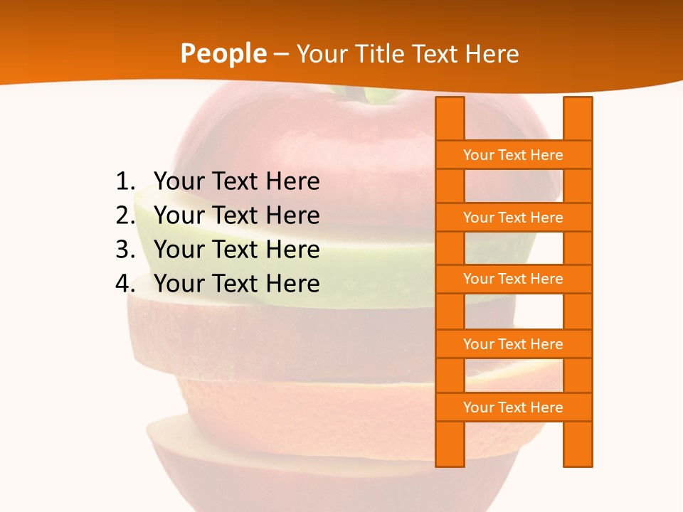 An Apple Sliced In Half With A Green Leaf On Top Of It PowerPoint Template