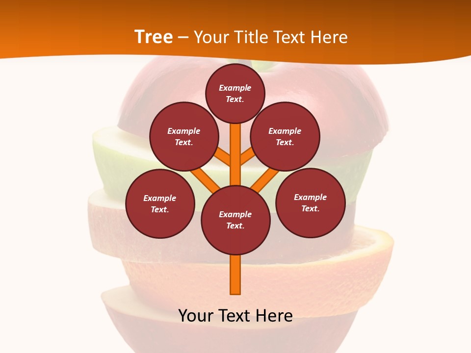 An Apple Sliced In Half With A Green Leaf On Top Of It PowerPoint Template