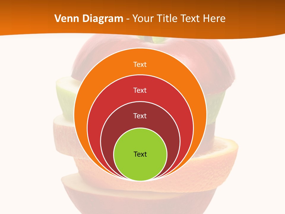 An Apple Sliced In Half With A Green Leaf On Top Of It PowerPoint Template
