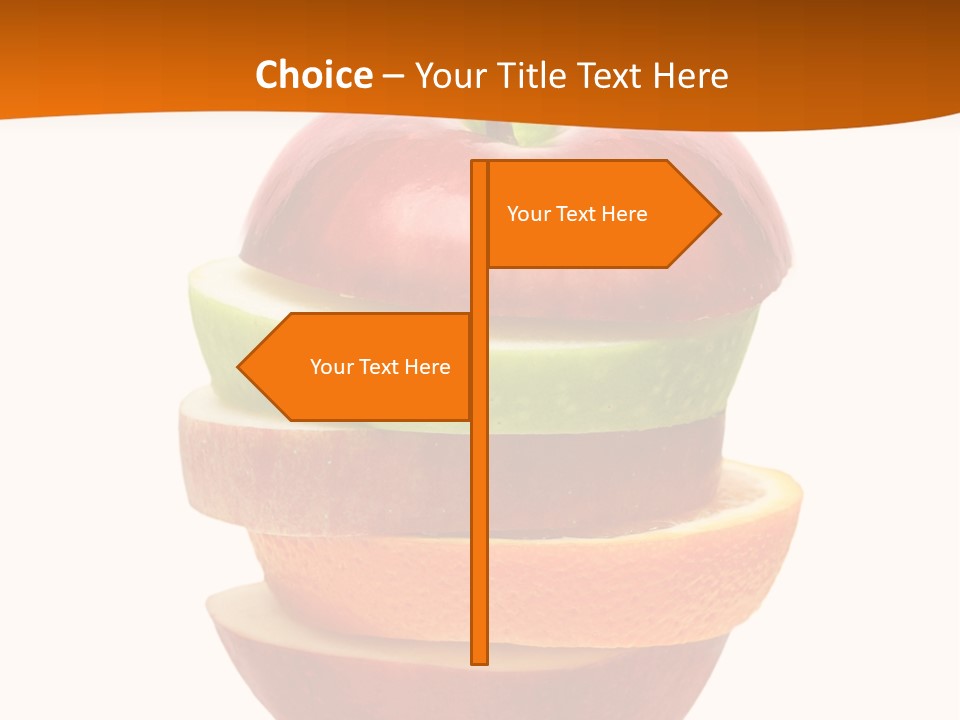 An Apple Sliced In Half With A Green Leaf On Top Of It PowerPoint Template