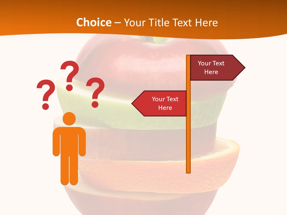 An Apple Sliced In Half With A Green Leaf On Top Of It PowerPoint Template