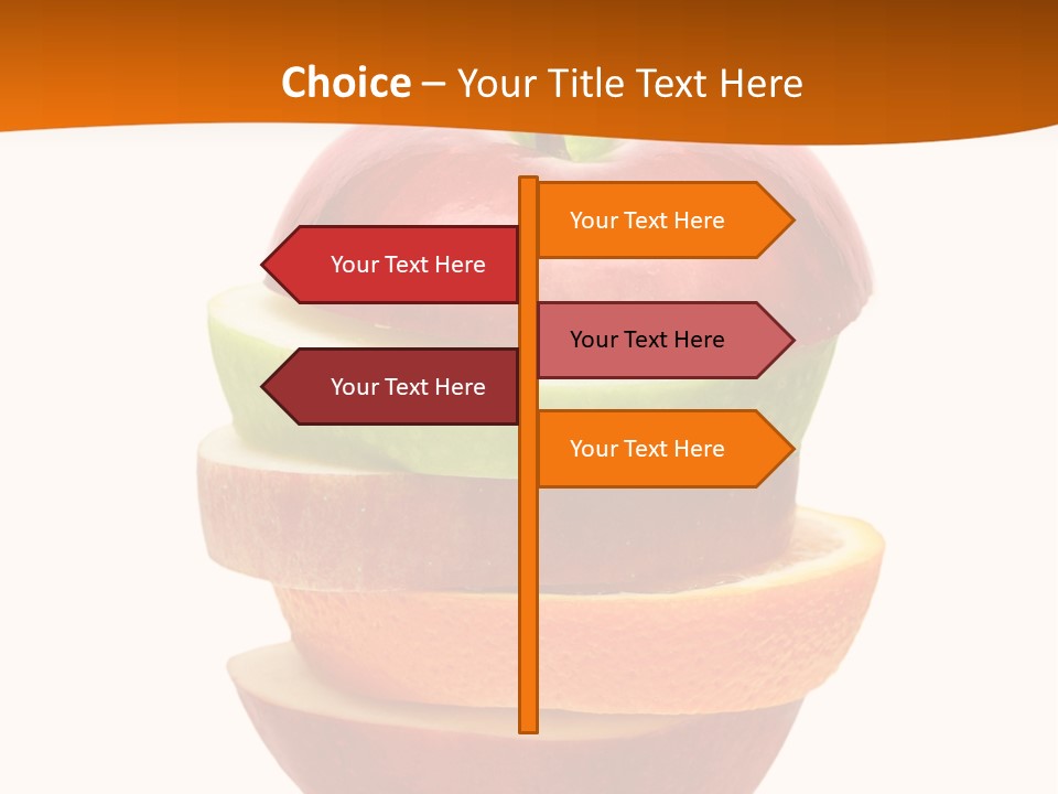 An Apple Sliced In Half With A Green Leaf On Top Of It PowerPoint Template