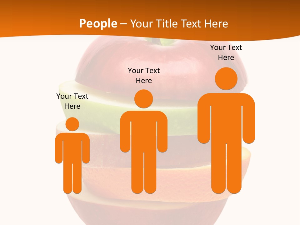 An Apple Sliced In Half With A Green Leaf On Top Of It PowerPoint Template