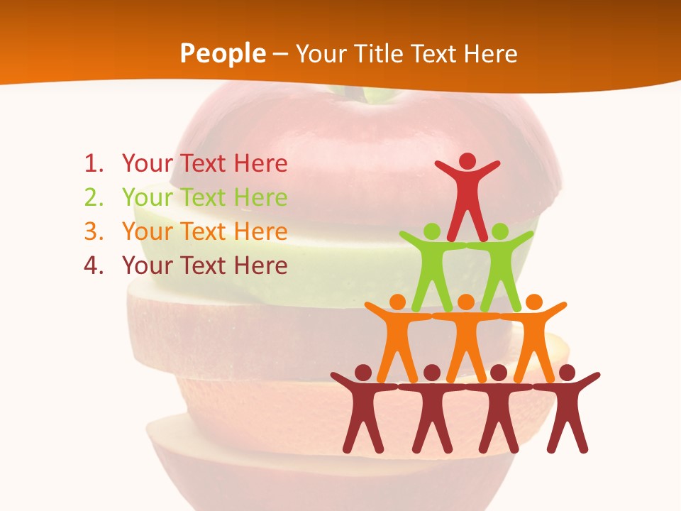 An Apple Sliced In Half With A Green Leaf On Top Of It PowerPoint Template