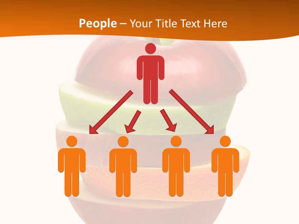 An Apple Sliced In Half With A Green Leaf On Top Of It PowerPoint Template