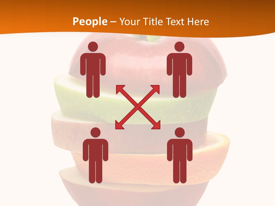 An Apple Sliced In Half With A Green Leaf On Top Of It PowerPoint Template