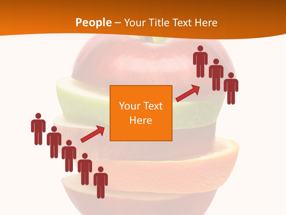 An Apple Sliced In Half With A Green Leaf On Top Of It PowerPoint Template