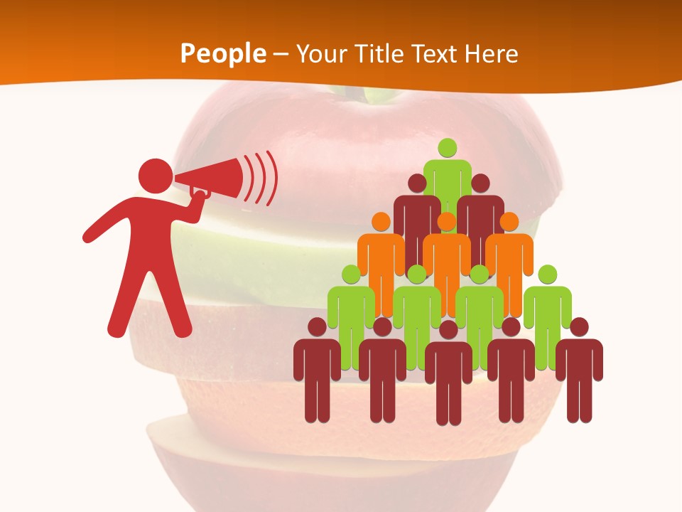 An Apple Sliced In Half With A Green Leaf On Top Of It PowerPoint Template