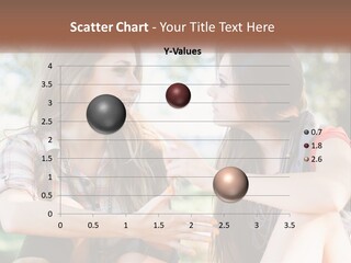 Two Young Women Talking To Each Other In A Park PowerPoint Template