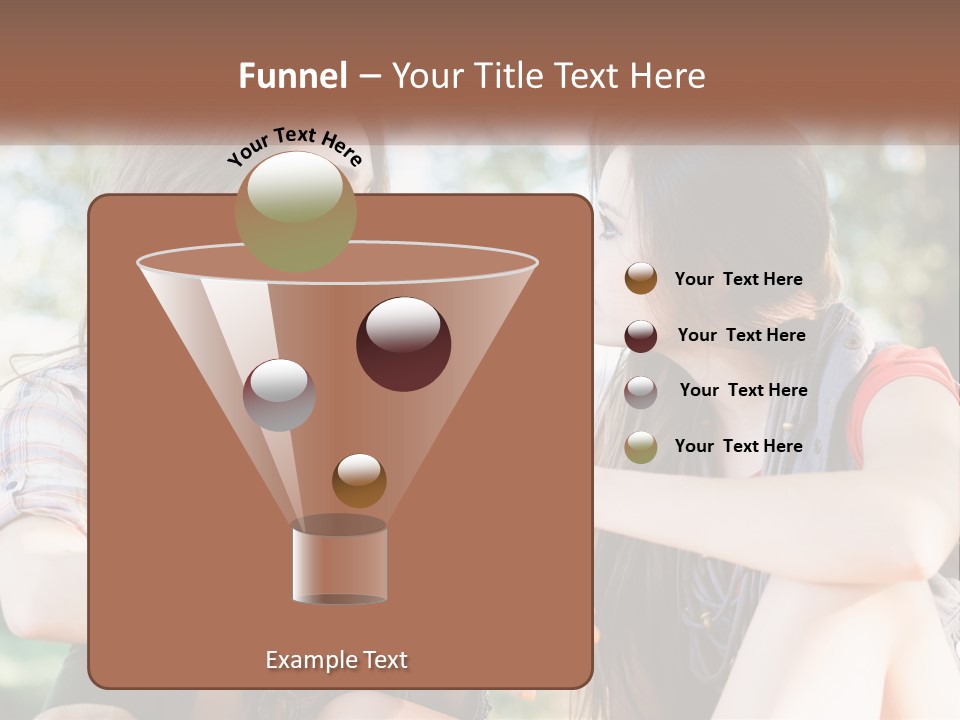 Two Young Women Talking To Each Other In A Park PowerPoint Template