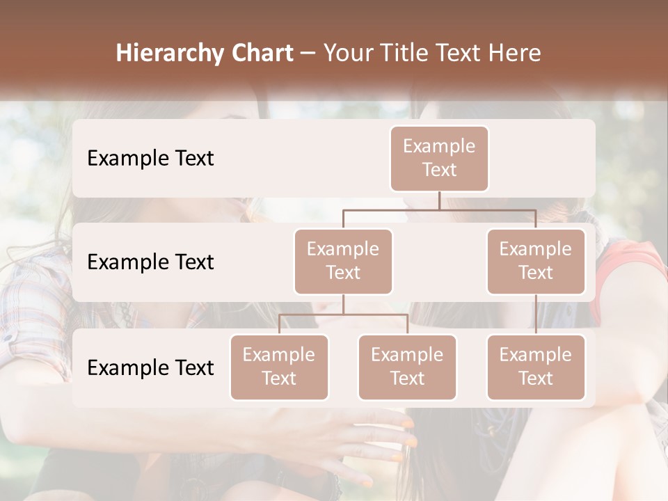 Two Young Women Talking To Each Other In A Park PowerPoint Template