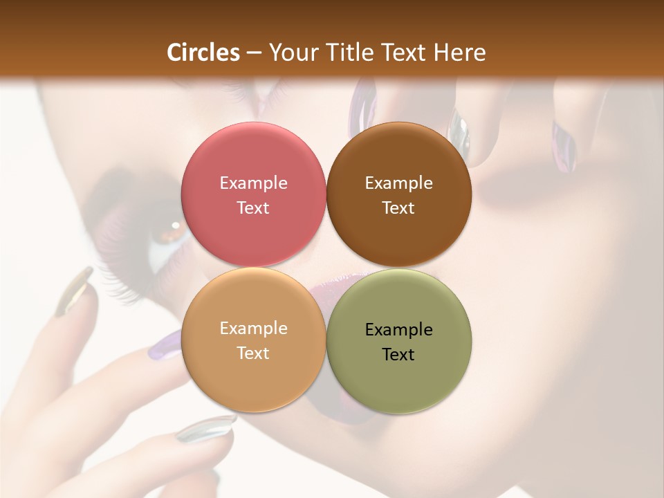 A Woman With Purple And Gold Nail Polish On Her Nails PowerPoint Template