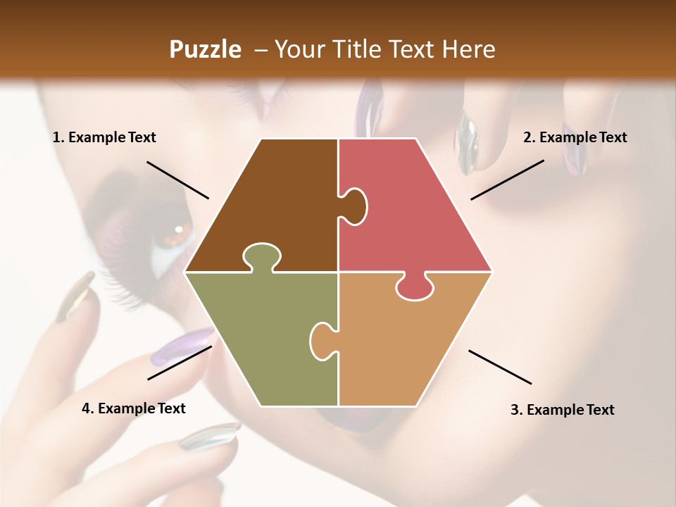 A Woman With Purple And Gold Nail Polish On Her Nails PowerPoint Template