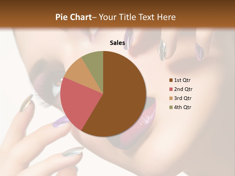 A Woman With Purple And Gold Nail Polish On Her Nails PowerPoint Template