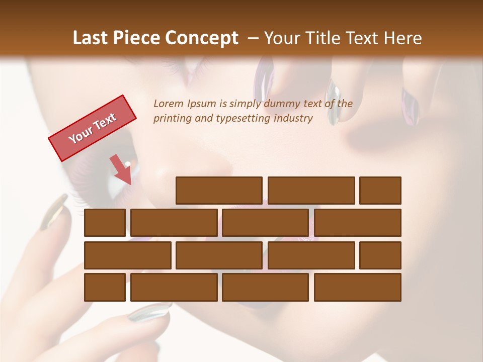 A Woman With Purple And Gold Nail Polish On Her Nails PowerPoint Template