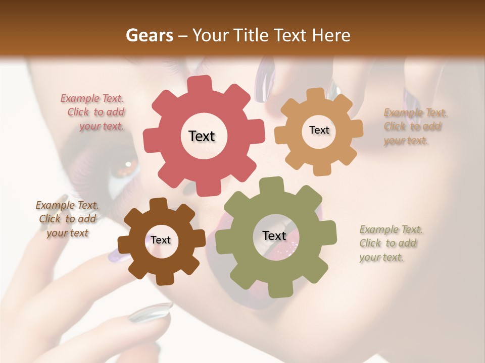 A Woman With Purple And Gold Nail Polish On Her Nails PowerPoint Template