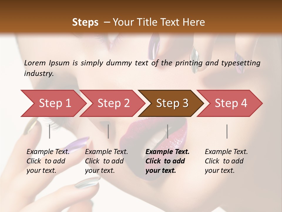 A Woman With Purple And Gold Nail Polish On Her Nails PowerPoint Template