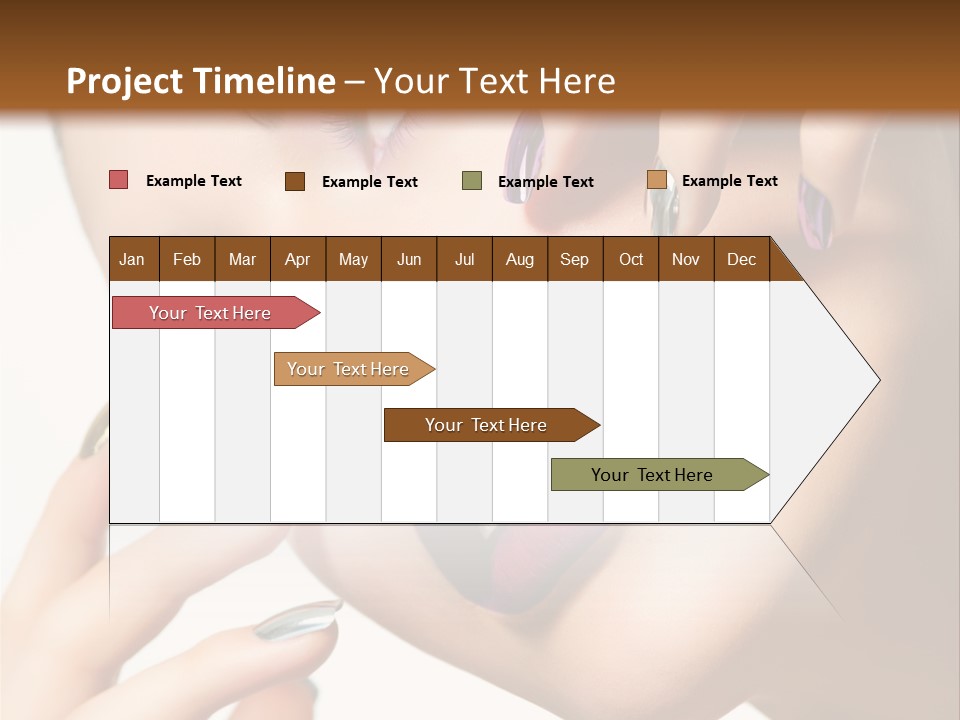 A Woman With Purple And Gold Nail Polish On Her Nails PowerPoint Template