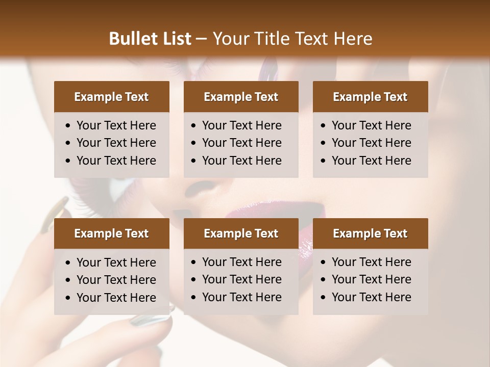 A Woman With Purple And Gold Nail Polish On Her Nails PowerPoint Template