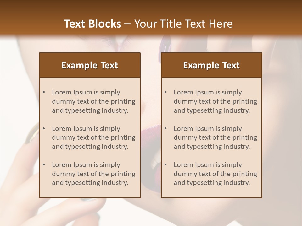 A Woman With Purple And Gold Nail Polish On Her Nails PowerPoint Template
