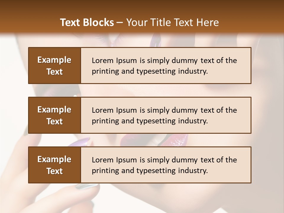 A Woman With Purple And Gold Nail Polish On Her Nails PowerPoint Template