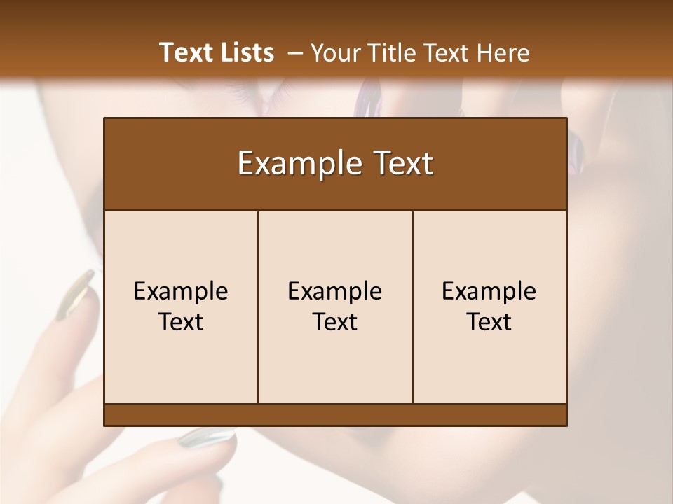 A Woman With Purple And Gold Nail Polish On Her Nails PowerPoint Template