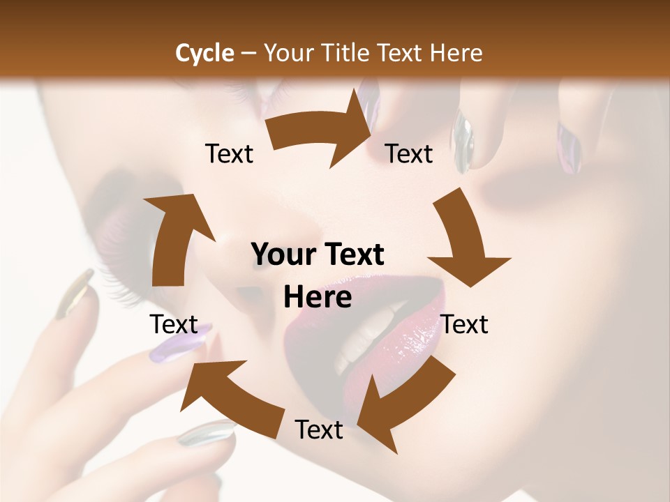 A Woman With Purple And Gold Nail Polish On Her Nails PowerPoint Template