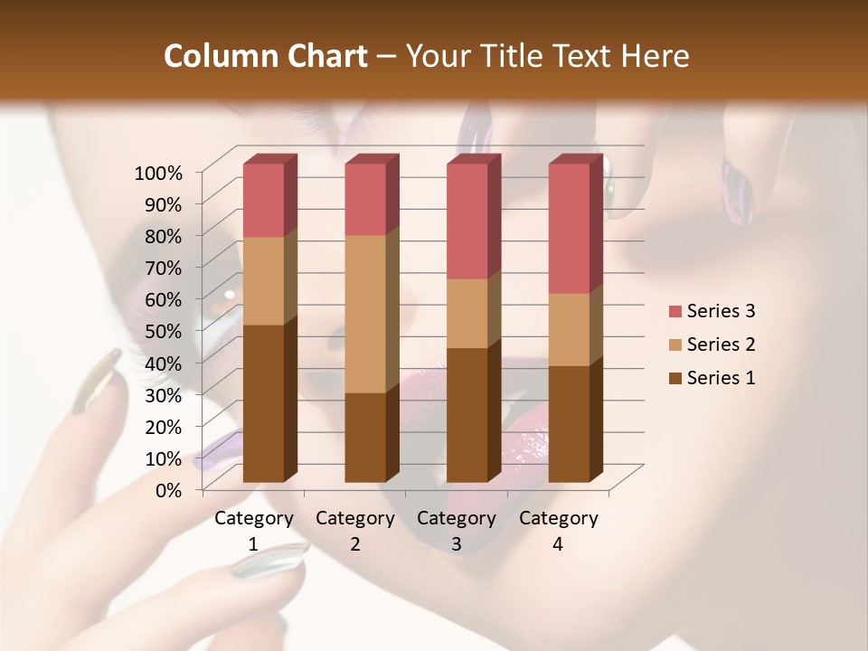 A Woman With Purple And Gold Nail Polish On Her Nails PowerPoint Template