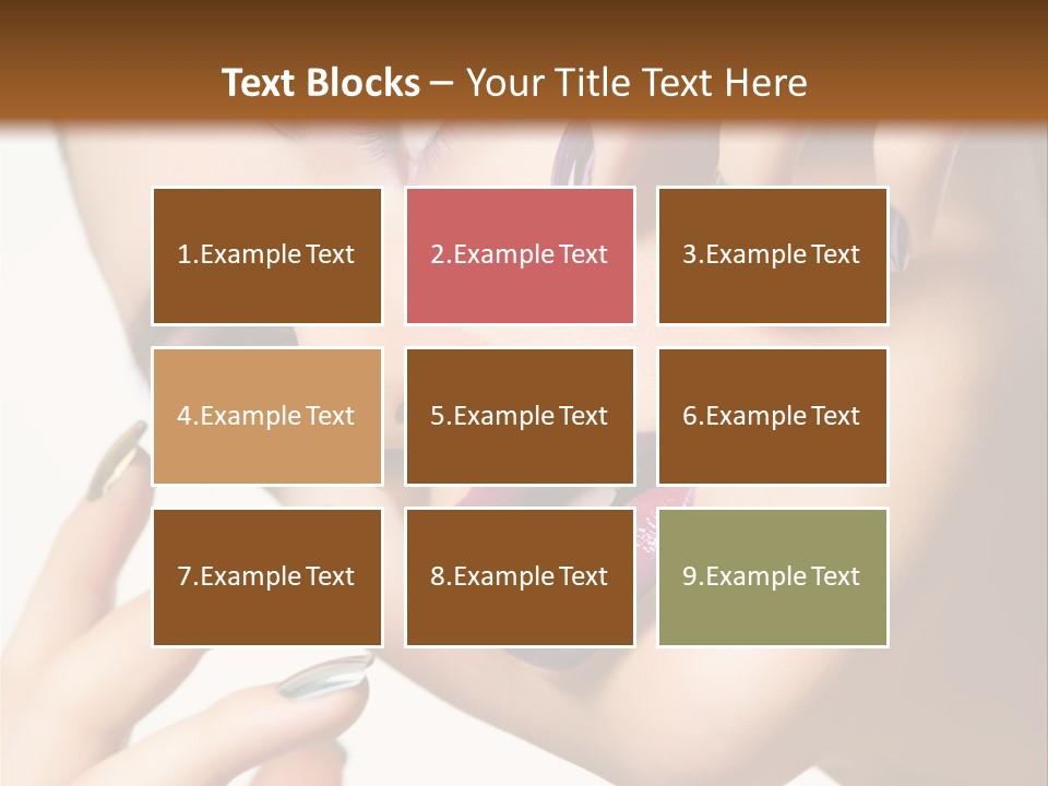 A Woman With Purple And Gold Nail Polish On Her Nails PowerPoint Template
