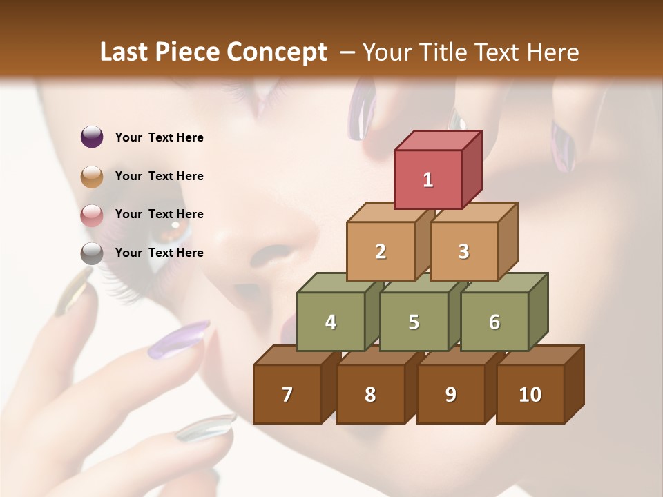 A Woman With Purple And Gold Nail Polish On Her Nails PowerPoint Template