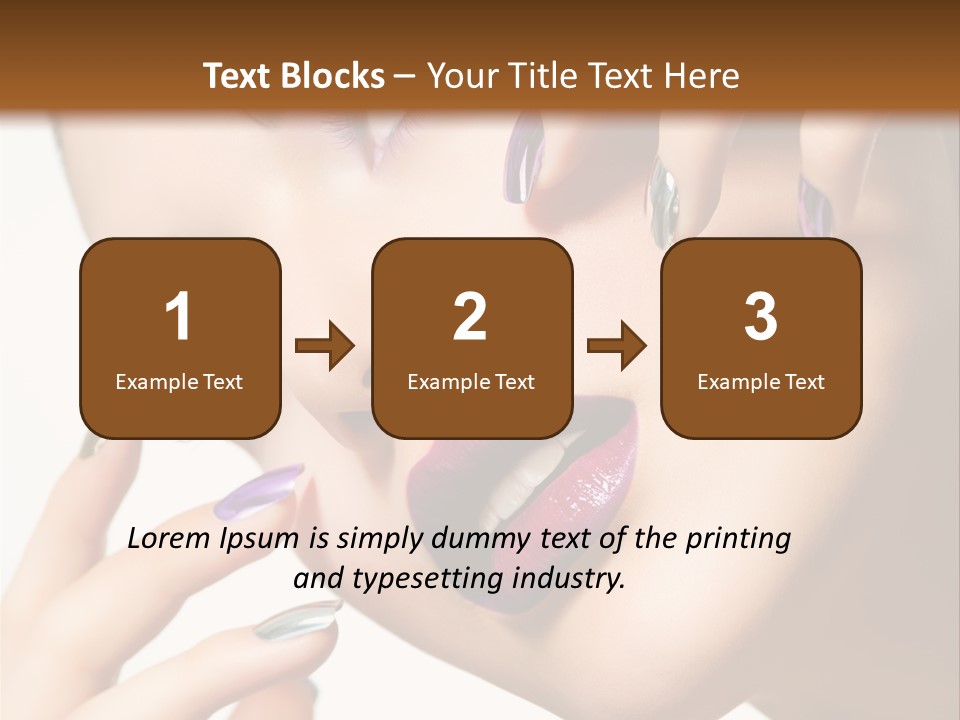 A Woman With Purple And Gold Nail Polish On Her Nails PowerPoint Template