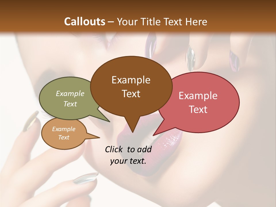A Woman With Purple And Gold Nail Polish On Her Nails PowerPoint Template