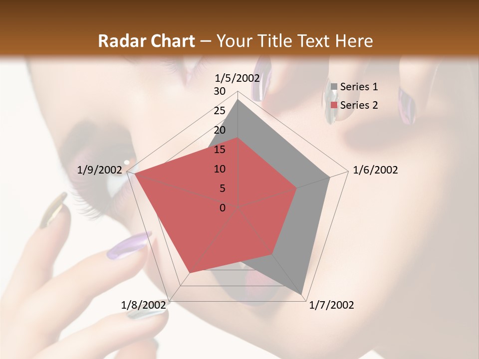 A Woman With Purple And Gold Nail Polish On Her Nails PowerPoint Template