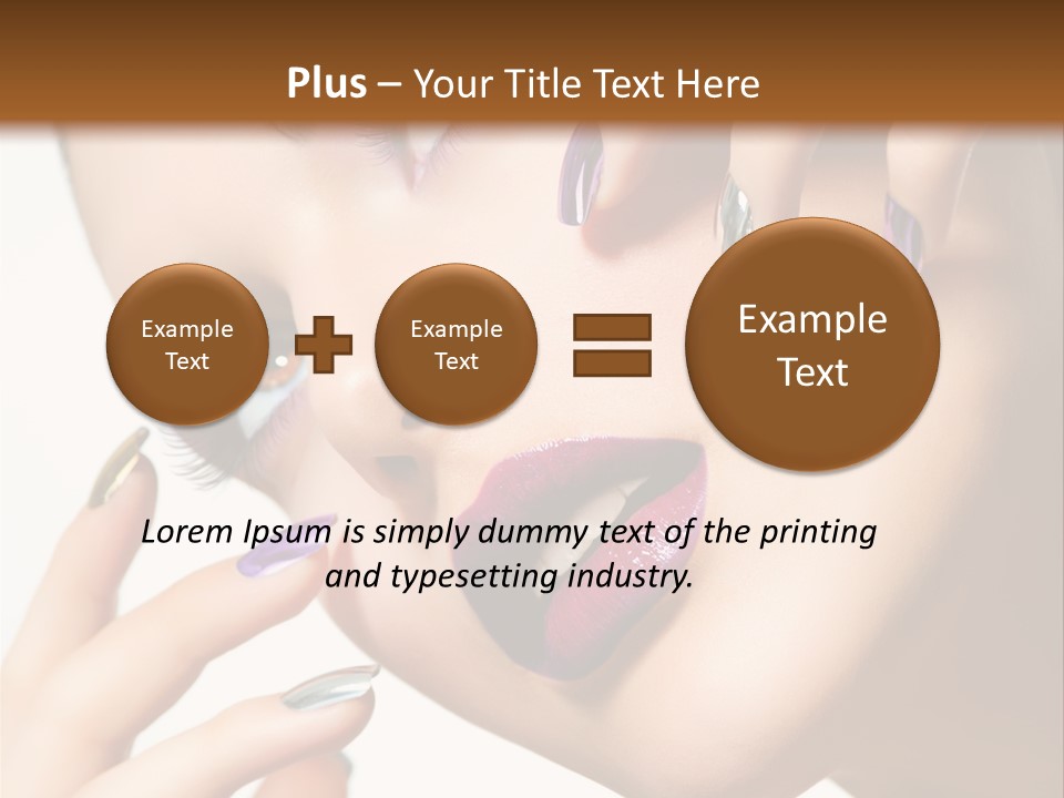 A Woman With Purple And Gold Nail Polish On Her Nails PowerPoint Template
