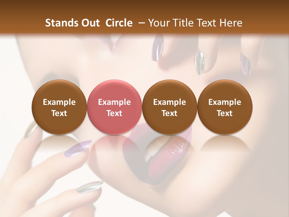 A Woman With Purple And Gold Nail Polish On Her Nails PowerPoint Template