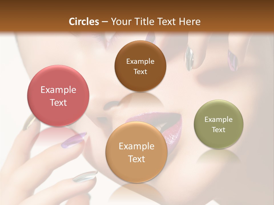 A Woman With Purple And Gold Nail Polish On Her Nails PowerPoint Template