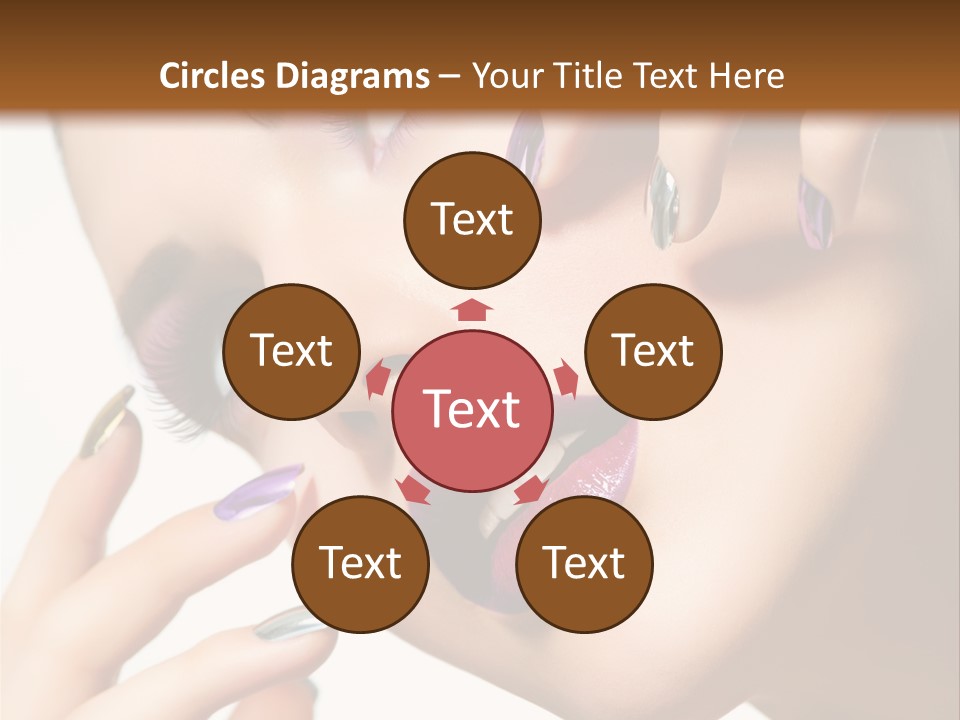 A Woman With Purple And Gold Nail Polish On Her Nails PowerPoint Template