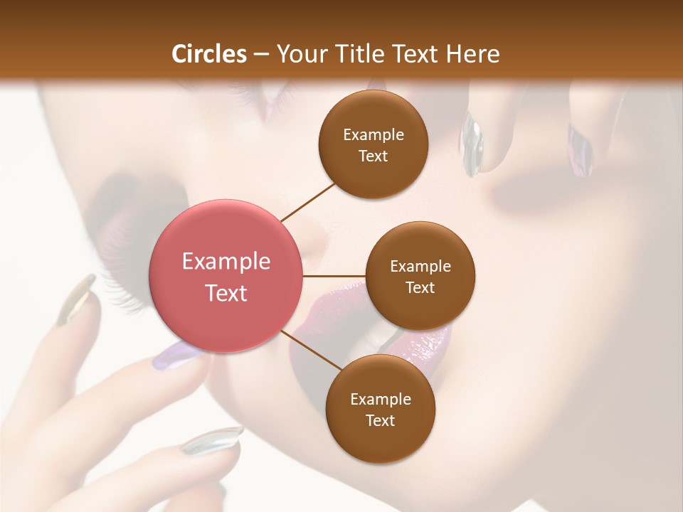 A Woman With Purple And Gold Nail Polish On Her Nails PowerPoint Template