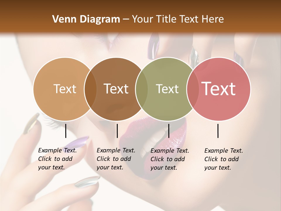 A Woman With Purple And Gold Nail Polish On Her Nails PowerPoint Template