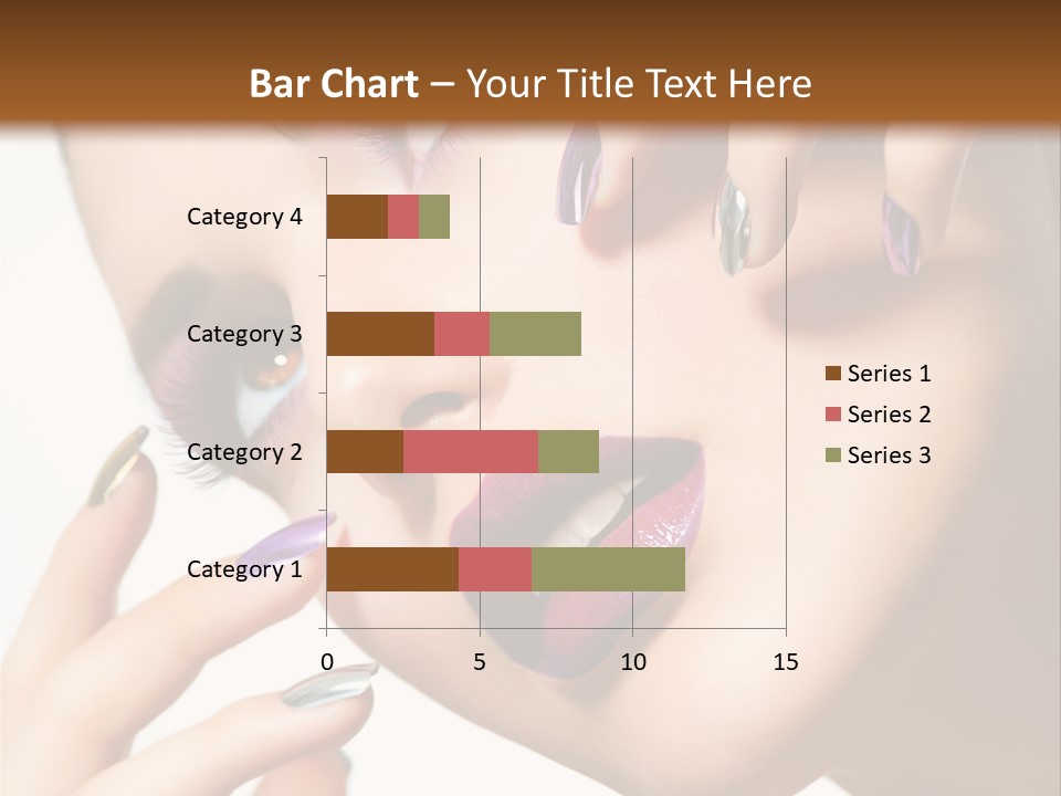 A Woman With Purple And Gold Nail Polish On Her Nails PowerPoint Template