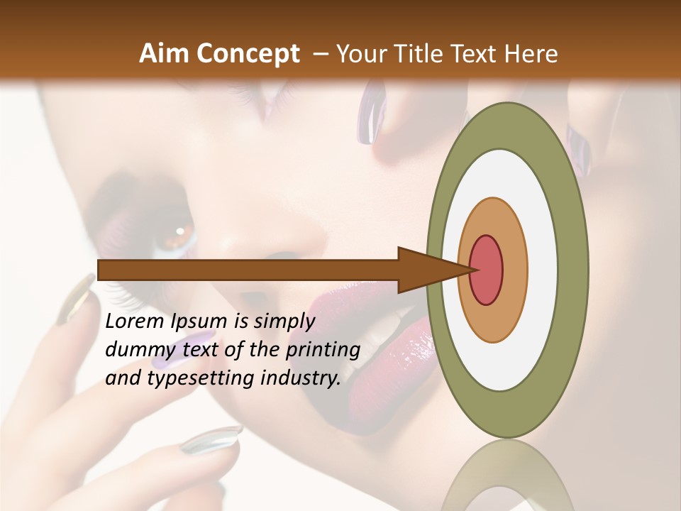 A Woman With Purple And Gold Nail Polish On Her Nails PowerPoint Template