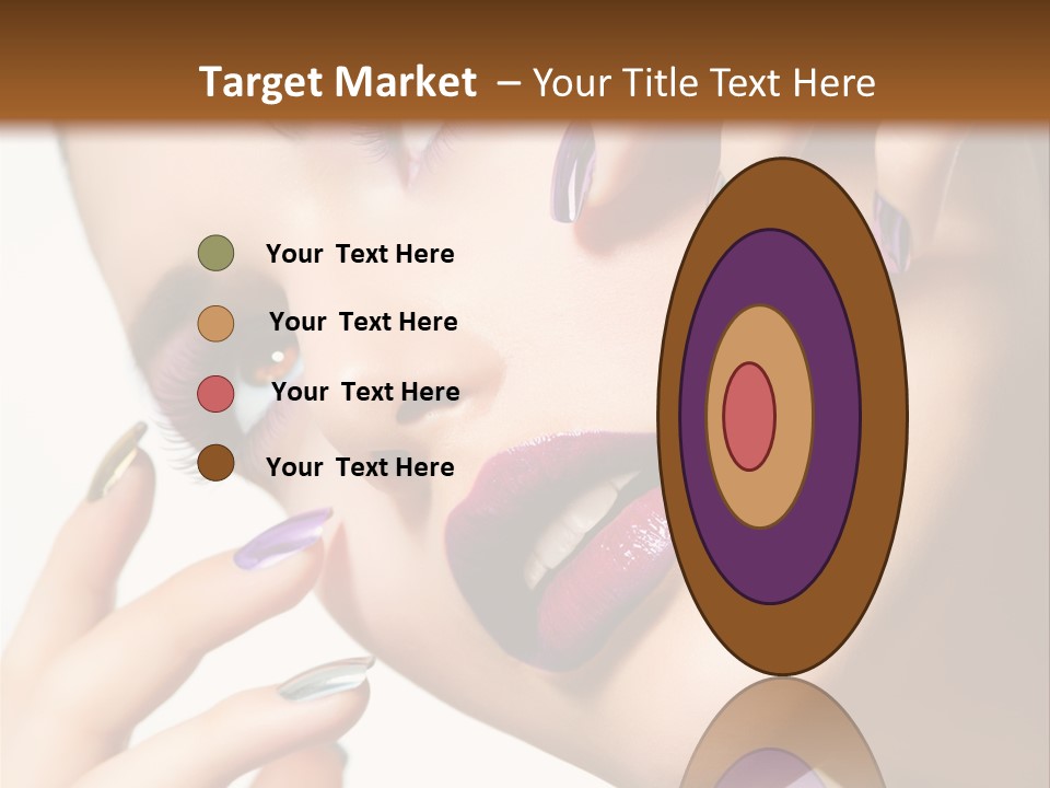 A Woman With Purple And Gold Nail Polish On Her Nails PowerPoint Template