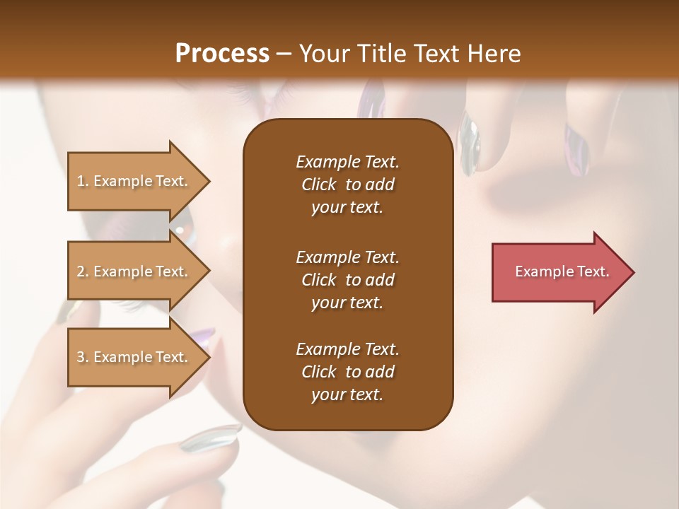 A Woman With Purple And Gold Nail Polish On Her Nails PowerPoint Template