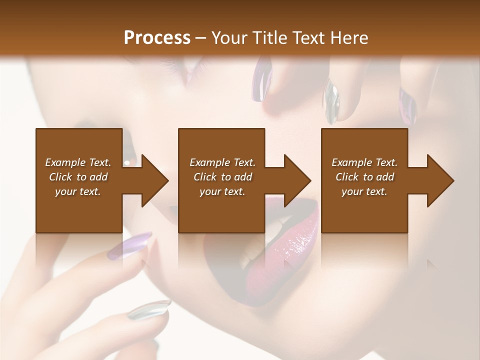 A Woman With Purple And Gold Nail Polish On Her Nails PowerPoint Template