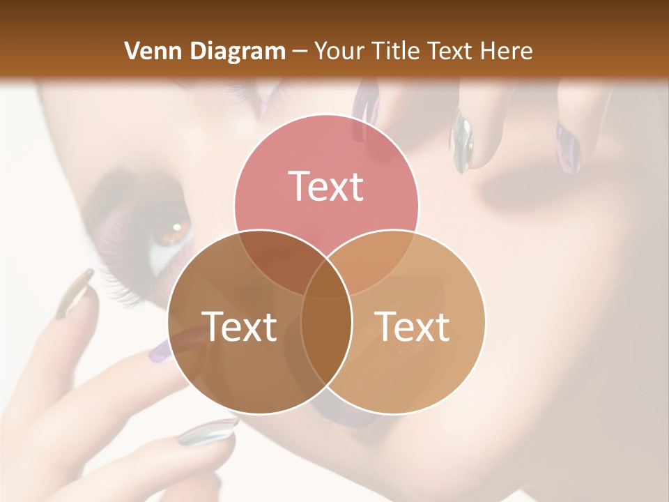 A Woman With Purple And Gold Nail Polish On Her Nails PowerPoint Template