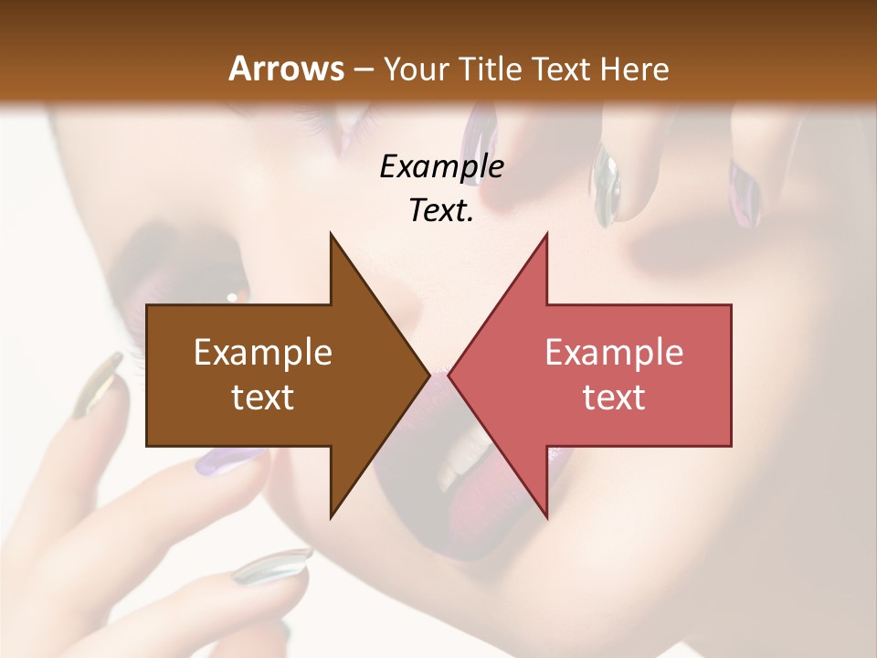 A Woman With Purple And Gold Nail Polish On Her Nails PowerPoint Template